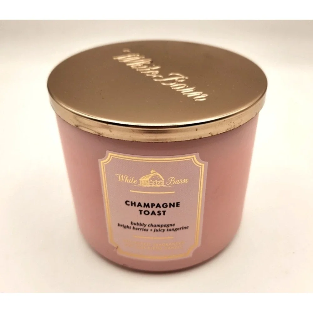 Bath & Body Works 3 Wick Candle CHAMPAGNE TOAST White Barn